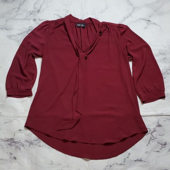 fab'rik Tops - 4/$20 Fab'rik Maroon 3/4 sleeve blouse